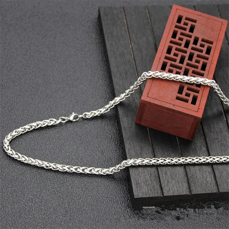 Cheap wholesale stainless steel men's chain necklace fashion punk rock jewelry titanium steel necklace length 50-70CM drop ship